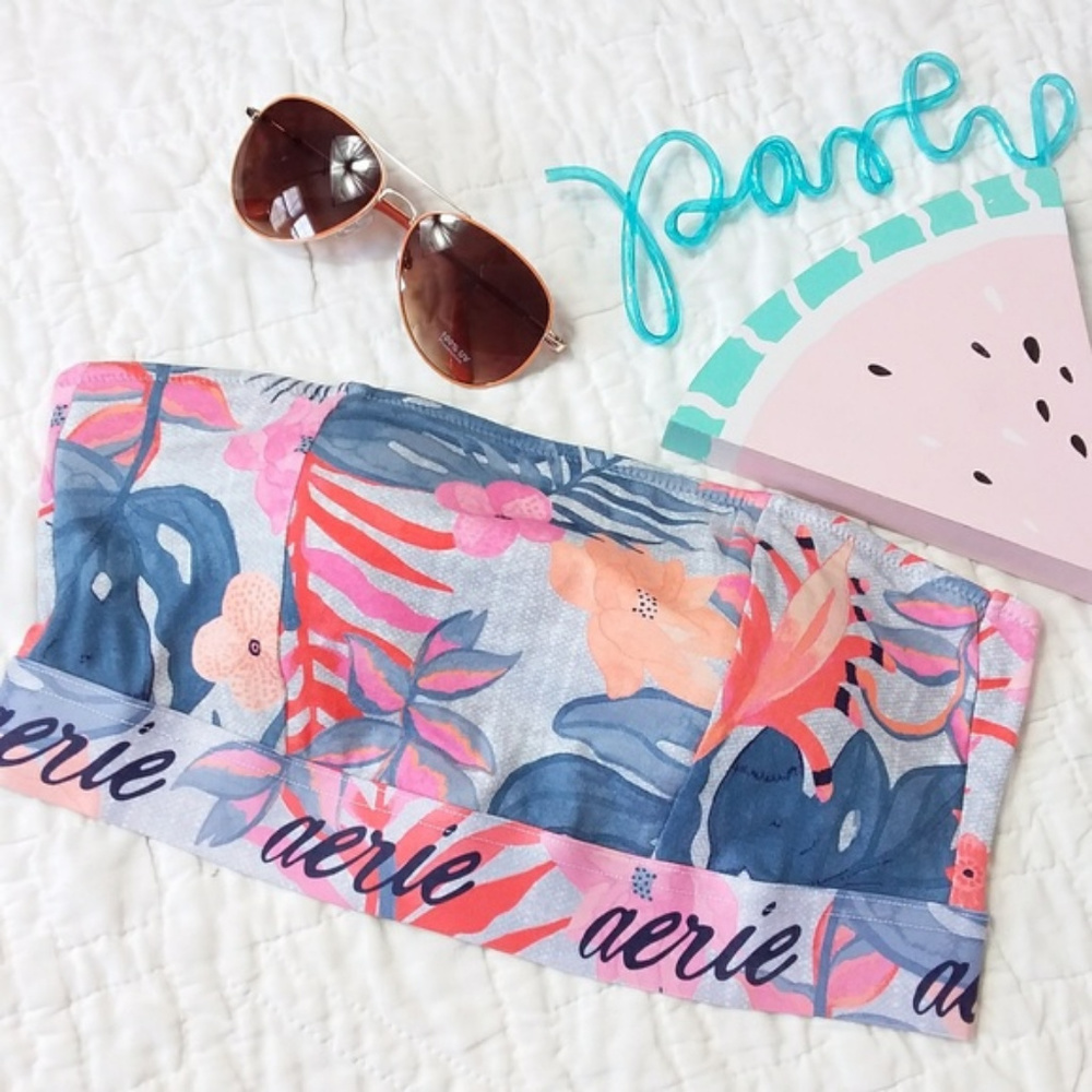 Aerie Bralette Bandeau NWOT Tropical Print